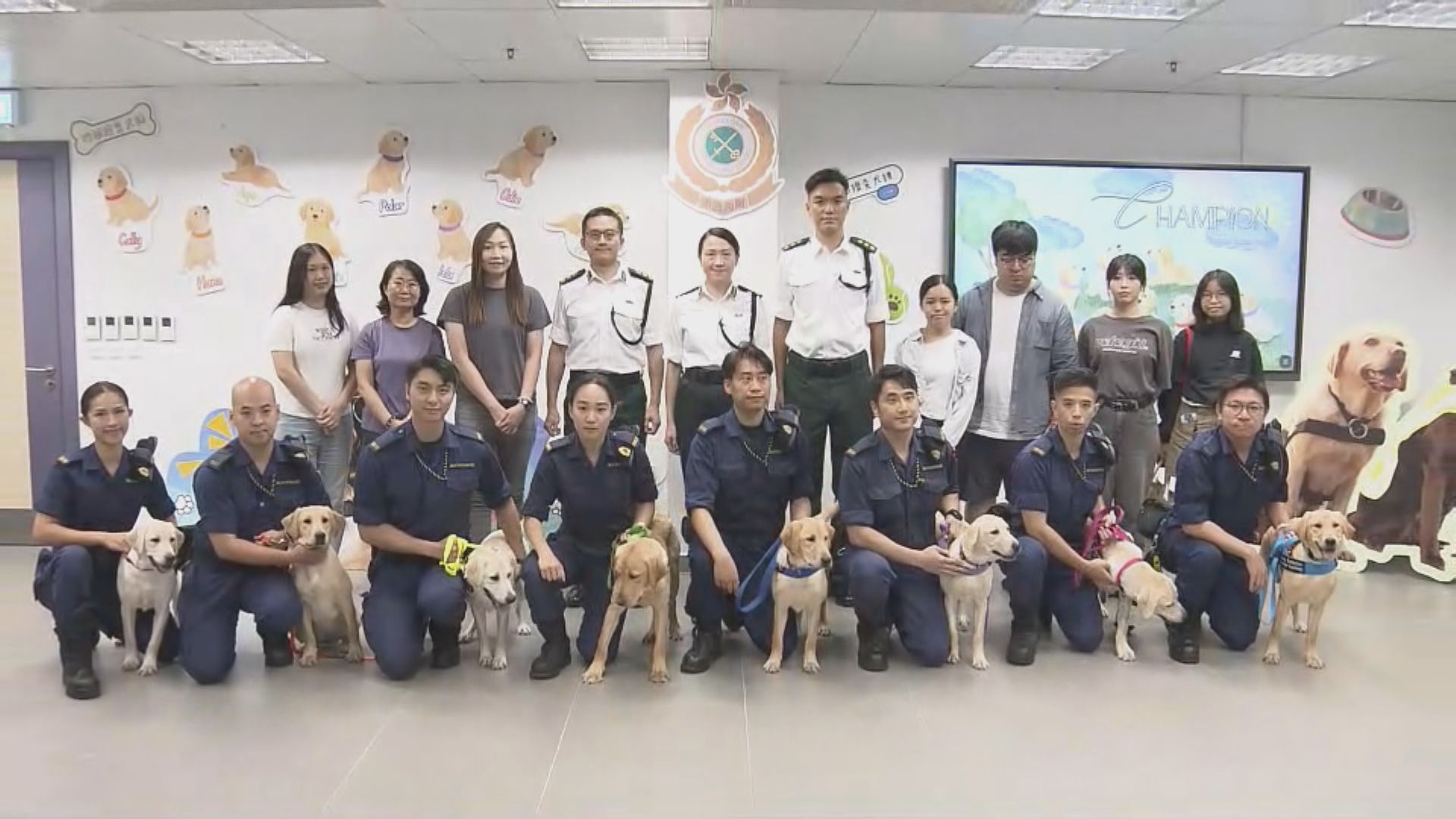 海關搜查犬命名大賽頒獎　8隻狗BB亮相與市民互動