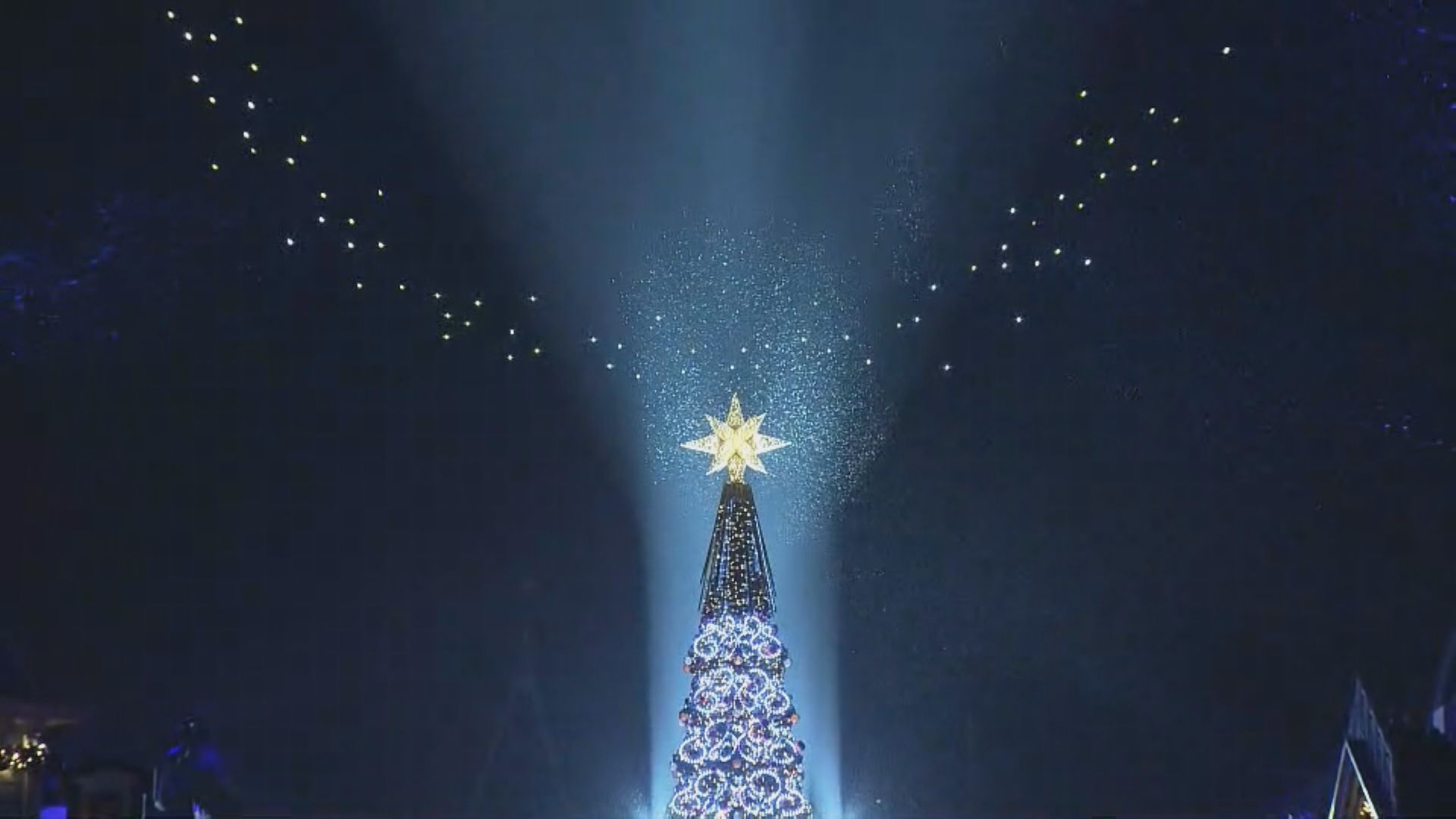 香港迪士尼樂園舉行 聖誕樹亮燈儀式
