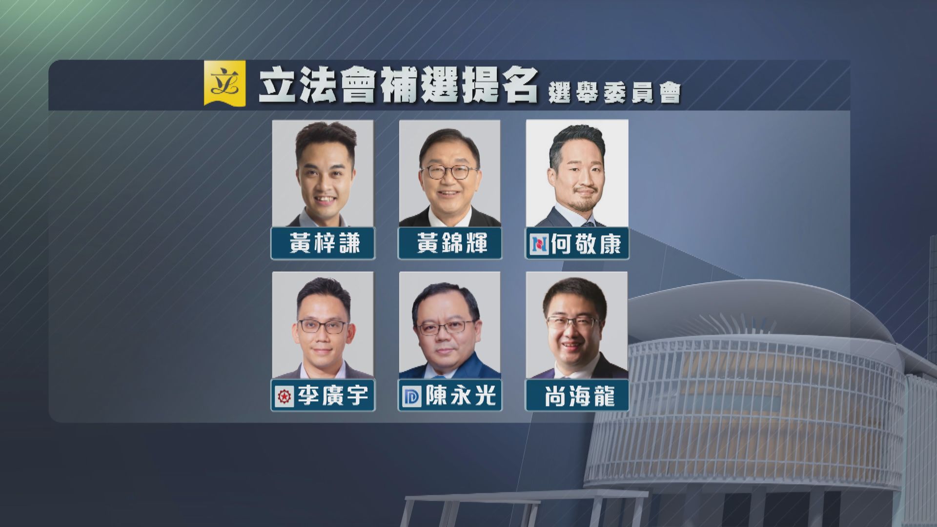 立法會選委會界別補選提名期結束　共接獲六份提名