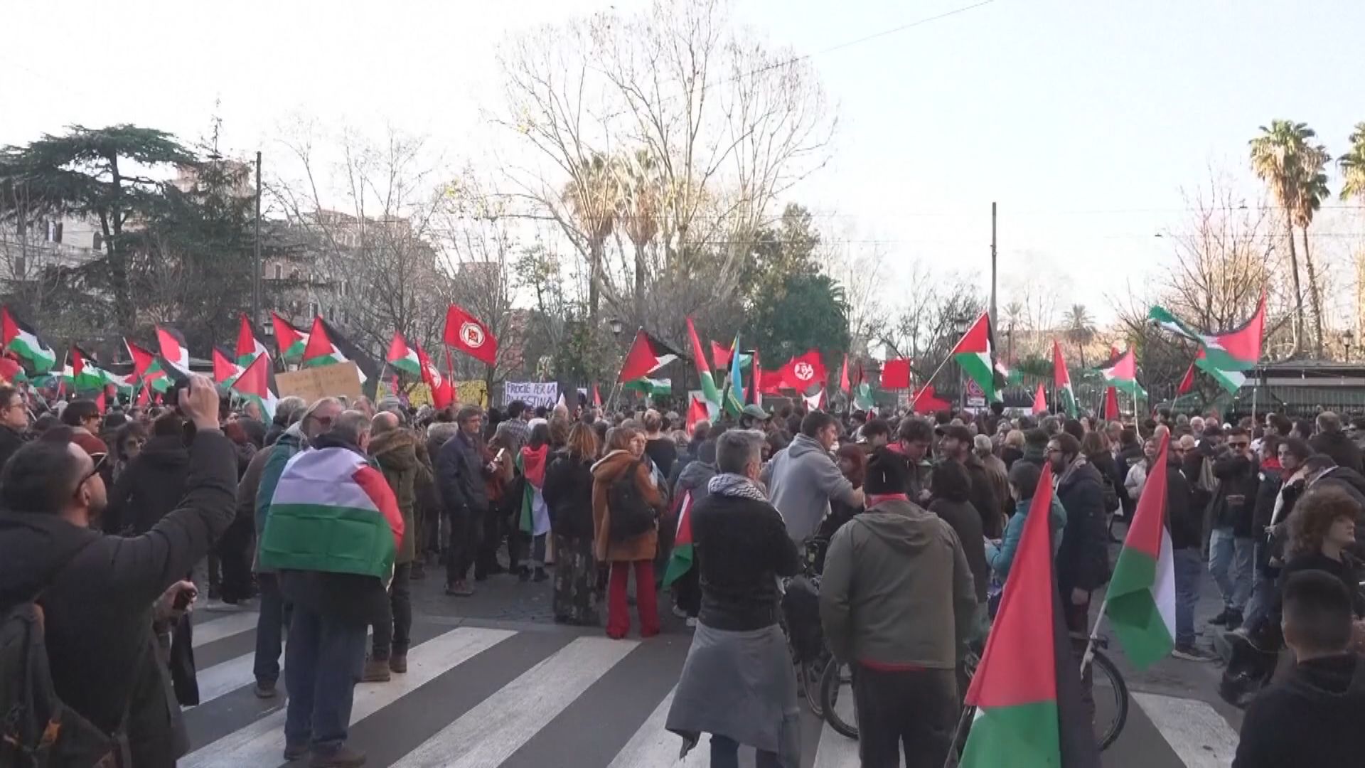 歐洲多個城市有示威聲援巴勒斯坦民眾