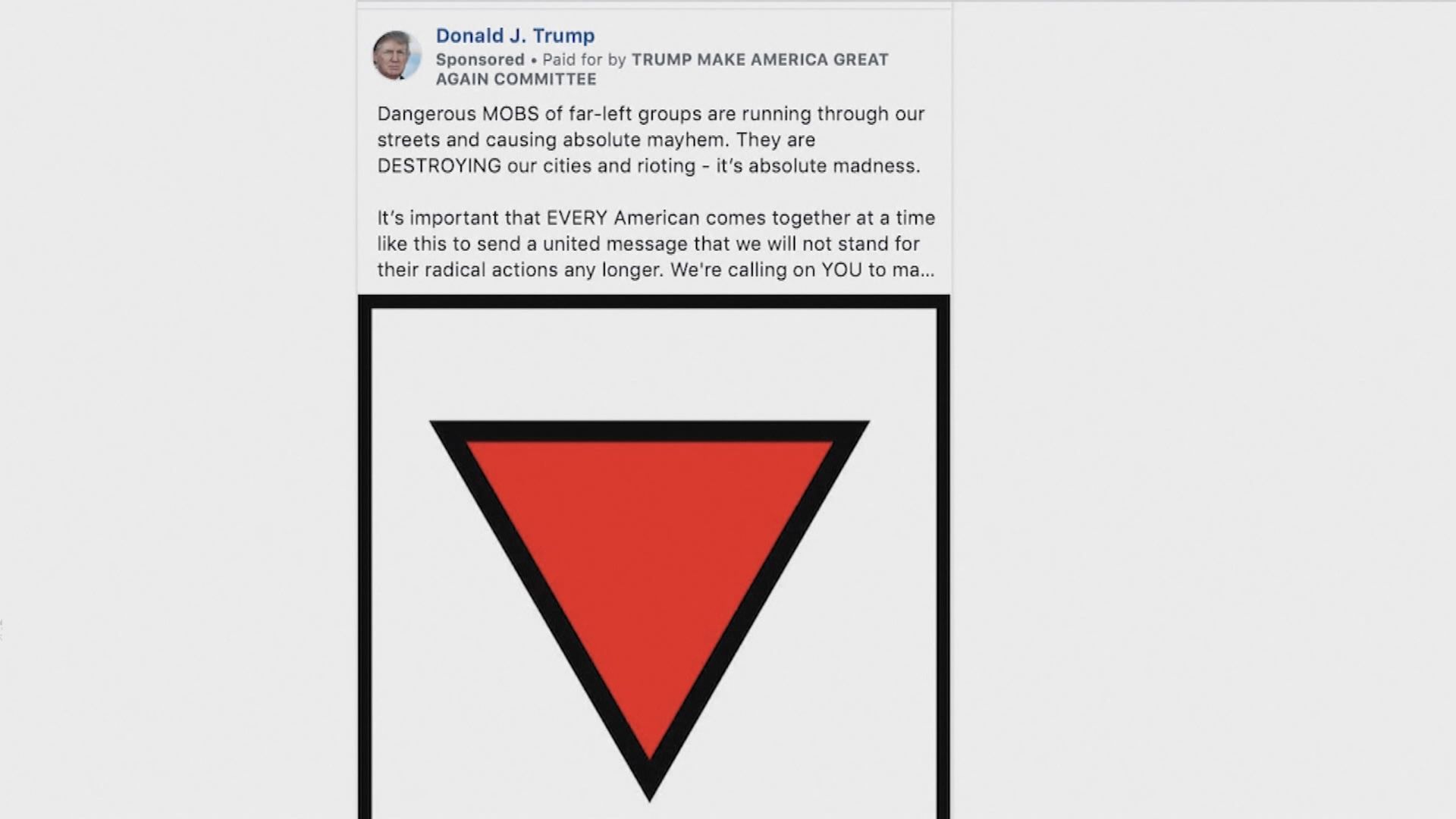 特朗普團隊廣告被指使用納粹符號遭Fb移除