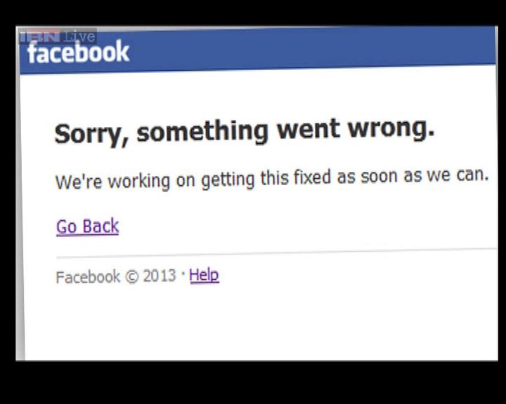 
facebook網站一度故障