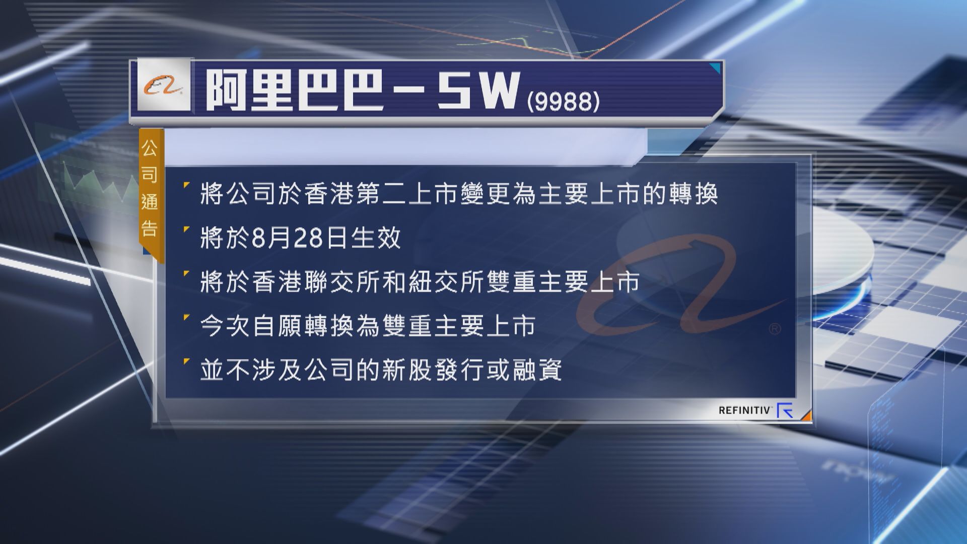 【料入港股通】阿里「8‧28」完成香港雙重主要上市