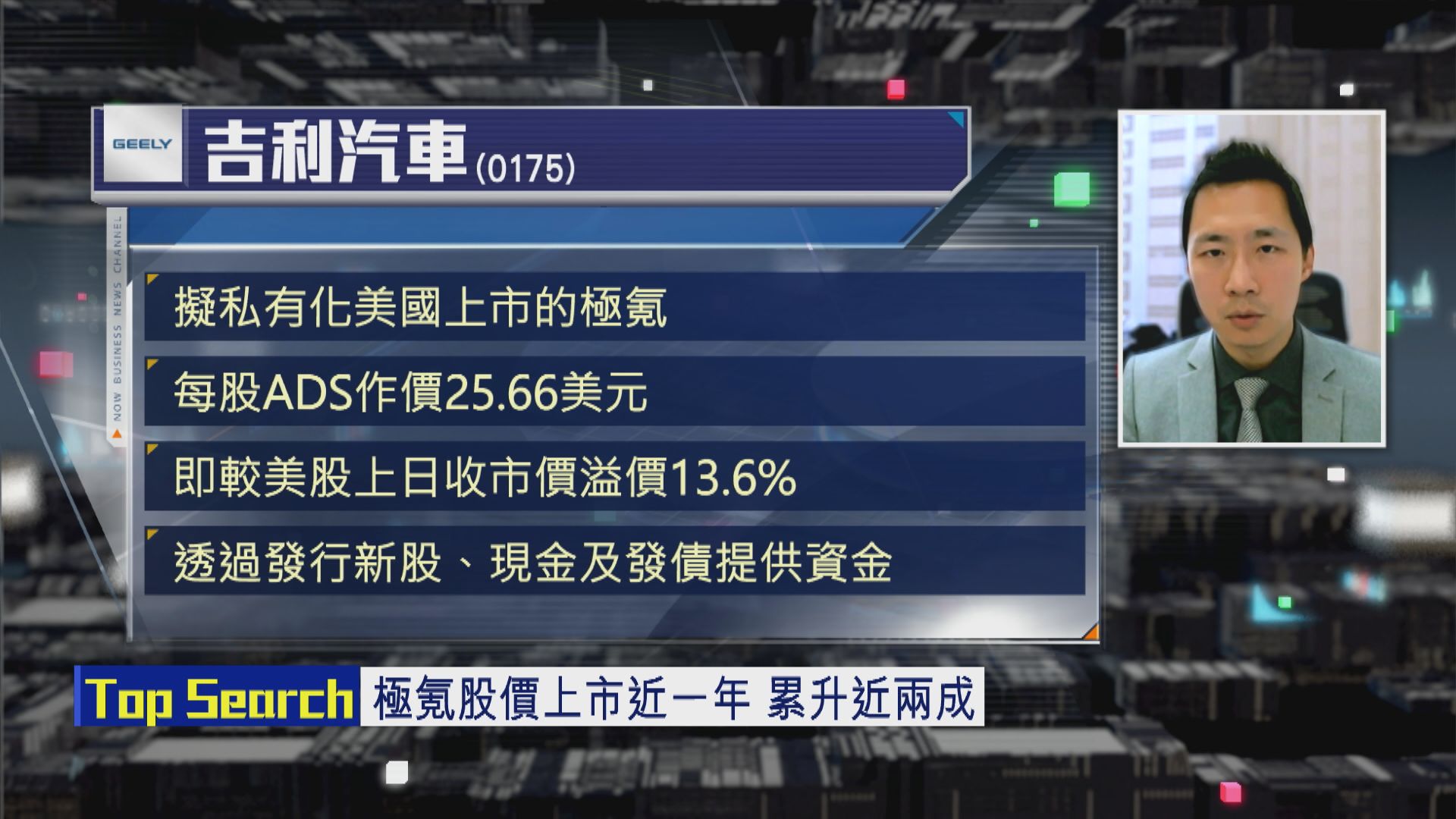 【財經TOP SEARCH】私有極氪有利吉利估值