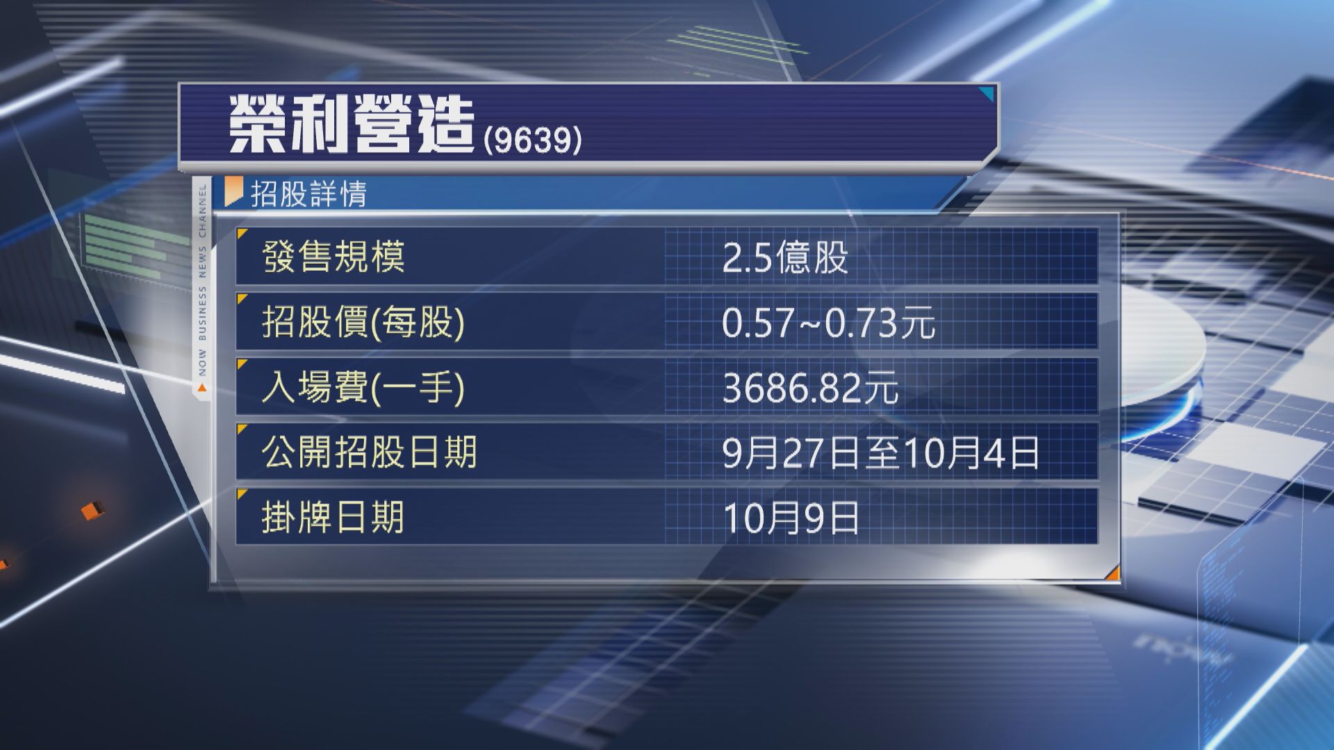 【新股IPO】榮利營造及太美醫療科技招股 入場費約2626元起