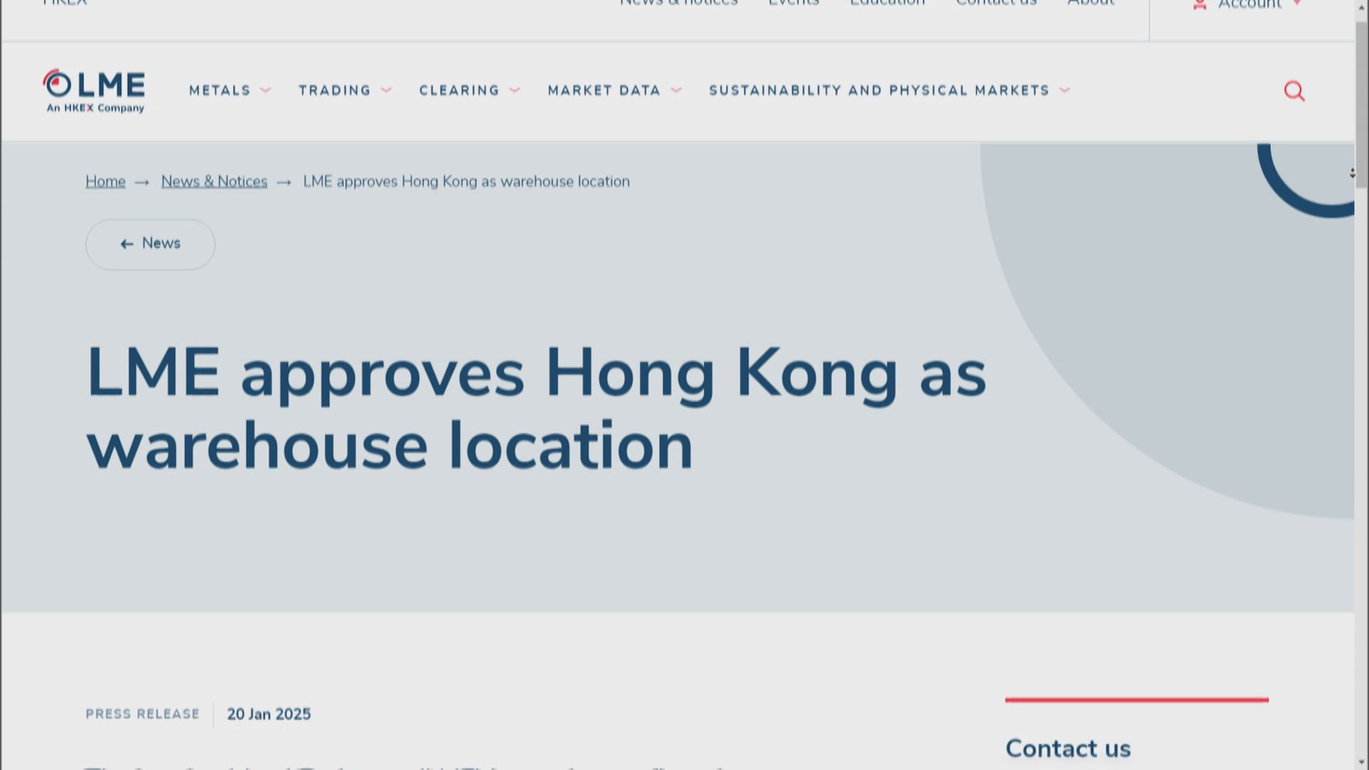 【加強定價聯繫】LME將港納入倉庫所在地 港交所指助拓亞洲商品交易中心