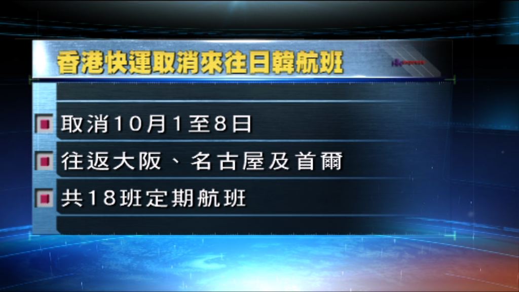 香港快運取消下月初十八班航班