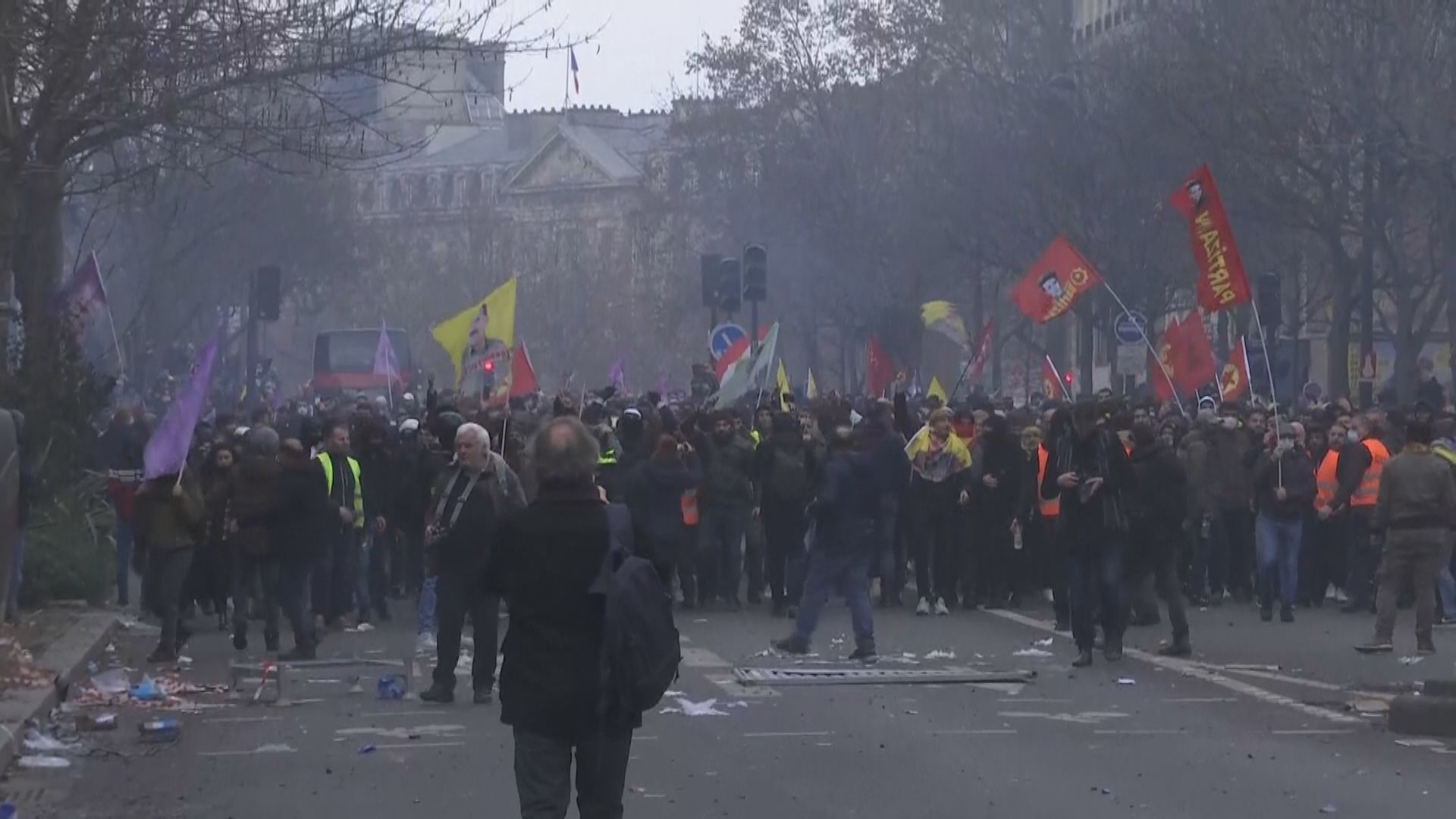 法國巴黎庫爾德人社區槍擊案後再爆發示威
