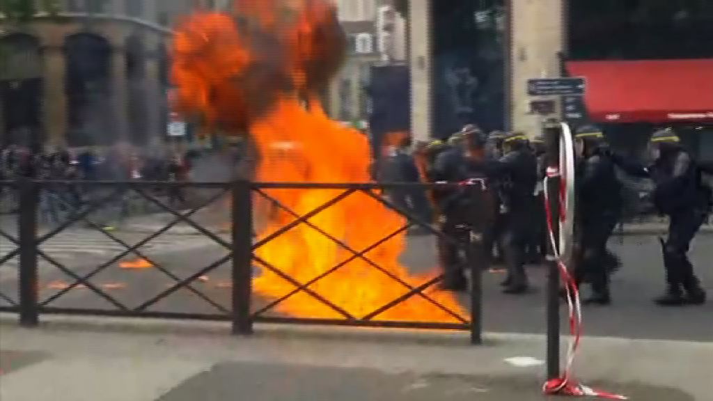法國勞動節示威演變成衝突