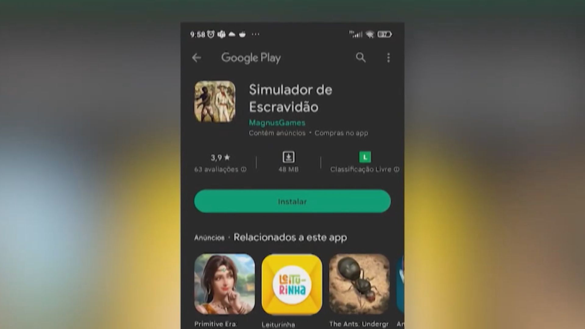 「奴隸模擬器」遊戲引起巴西各界批評 Google將程式下架