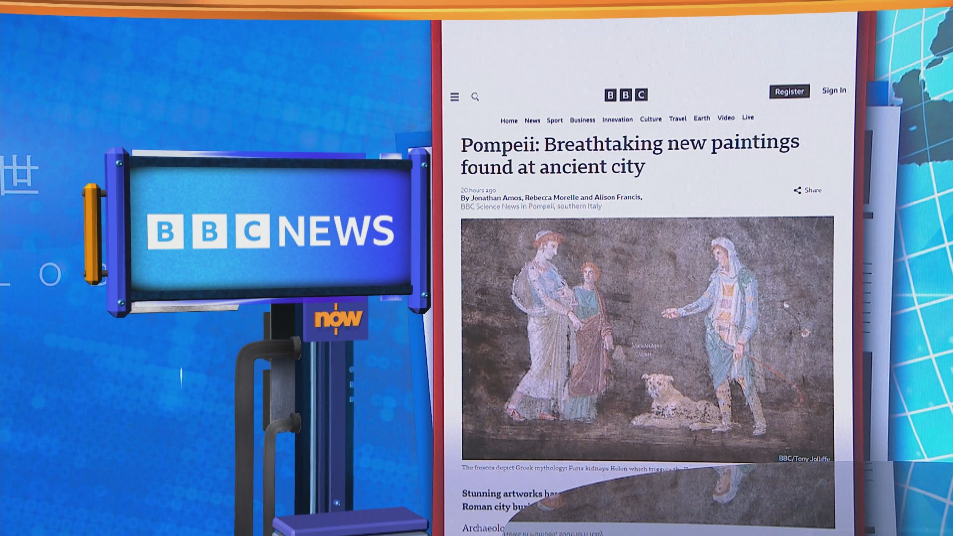 【世味天下】考古學家在龐貝古城挖掘出兩幅精美壁畫