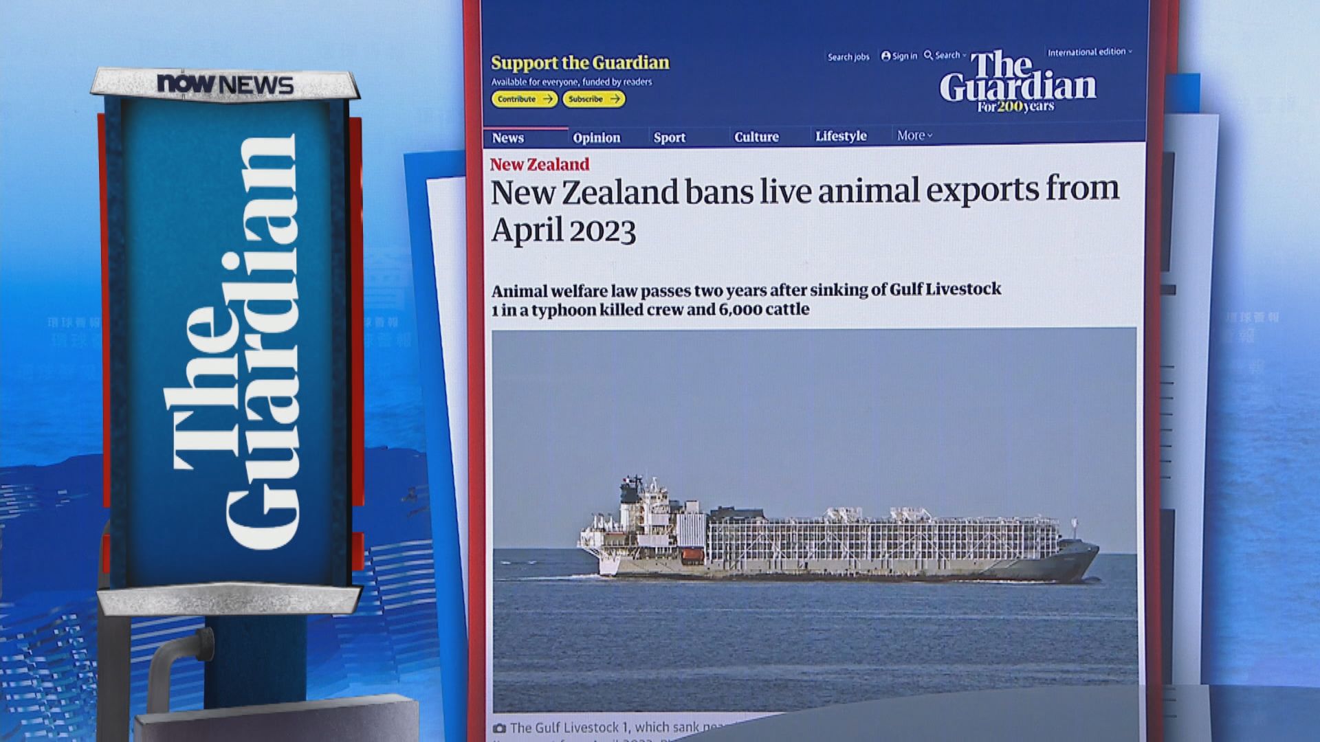 【環球薈報】新西蘭明年4月底正式禁止水路出口活牲畜