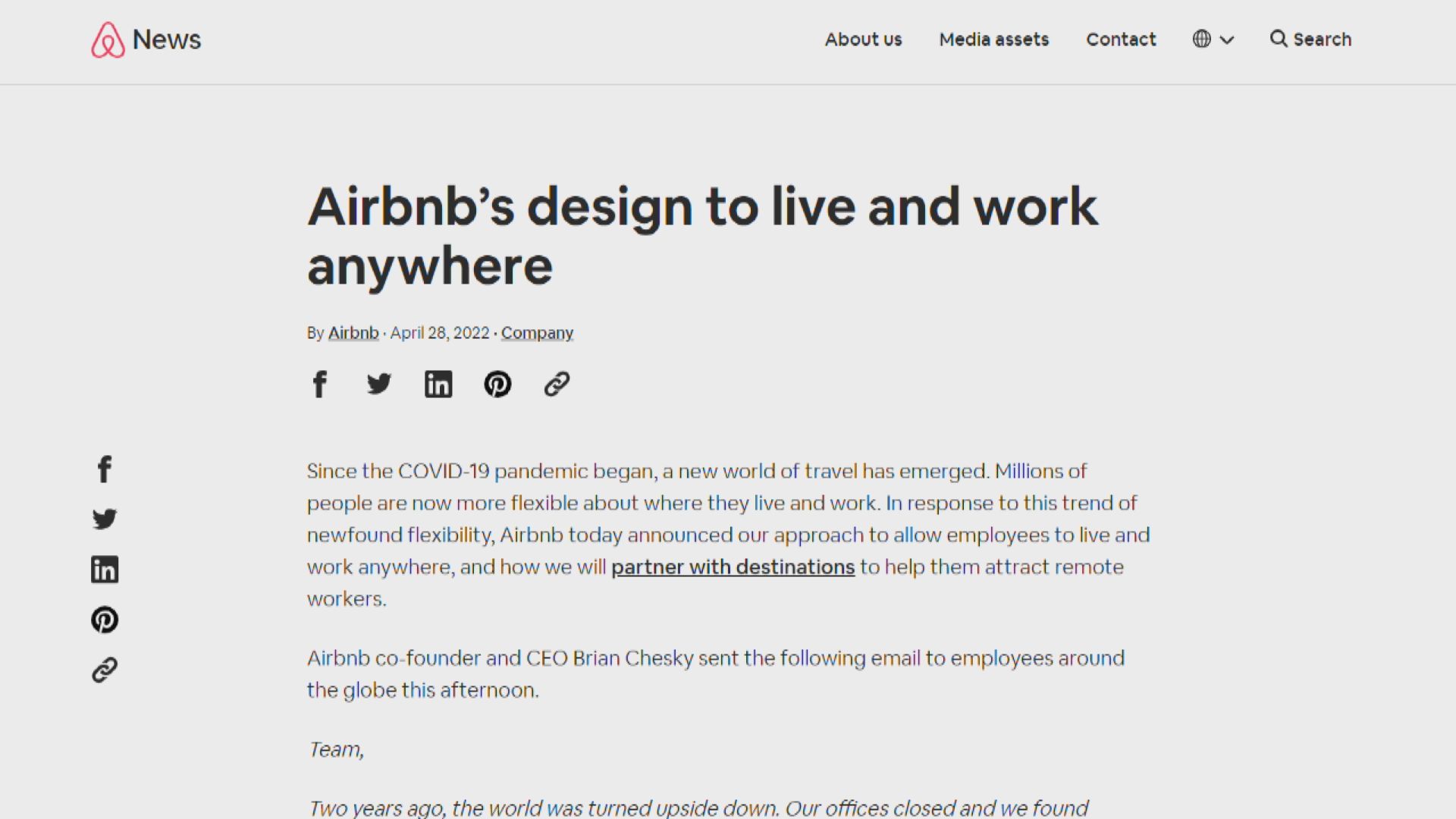 【環球薈報】Airbnb宣布容許員工永久在家工作