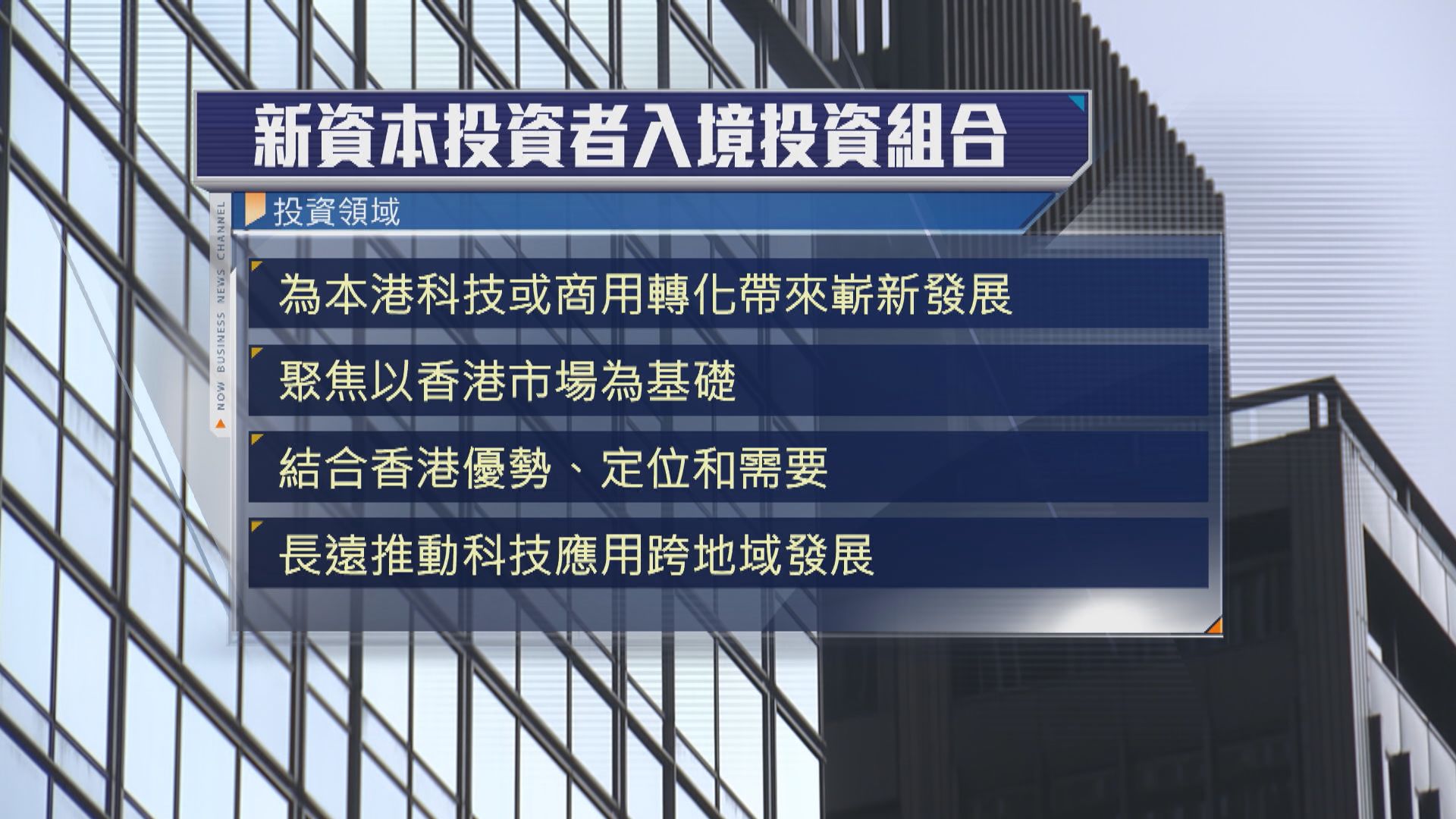 新資本投資者入境投資組合明年首季啟動投資