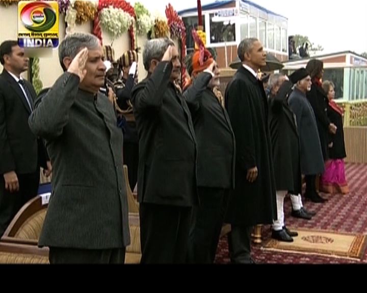 
奧巴馬出席印度共和國日巡遊閱兵