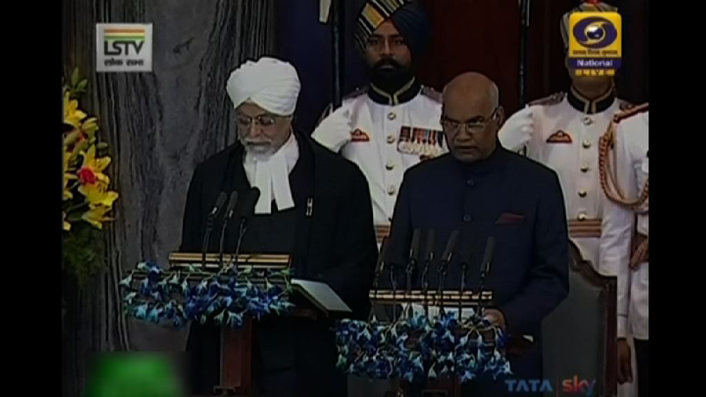考文德宣誓就任印度總統