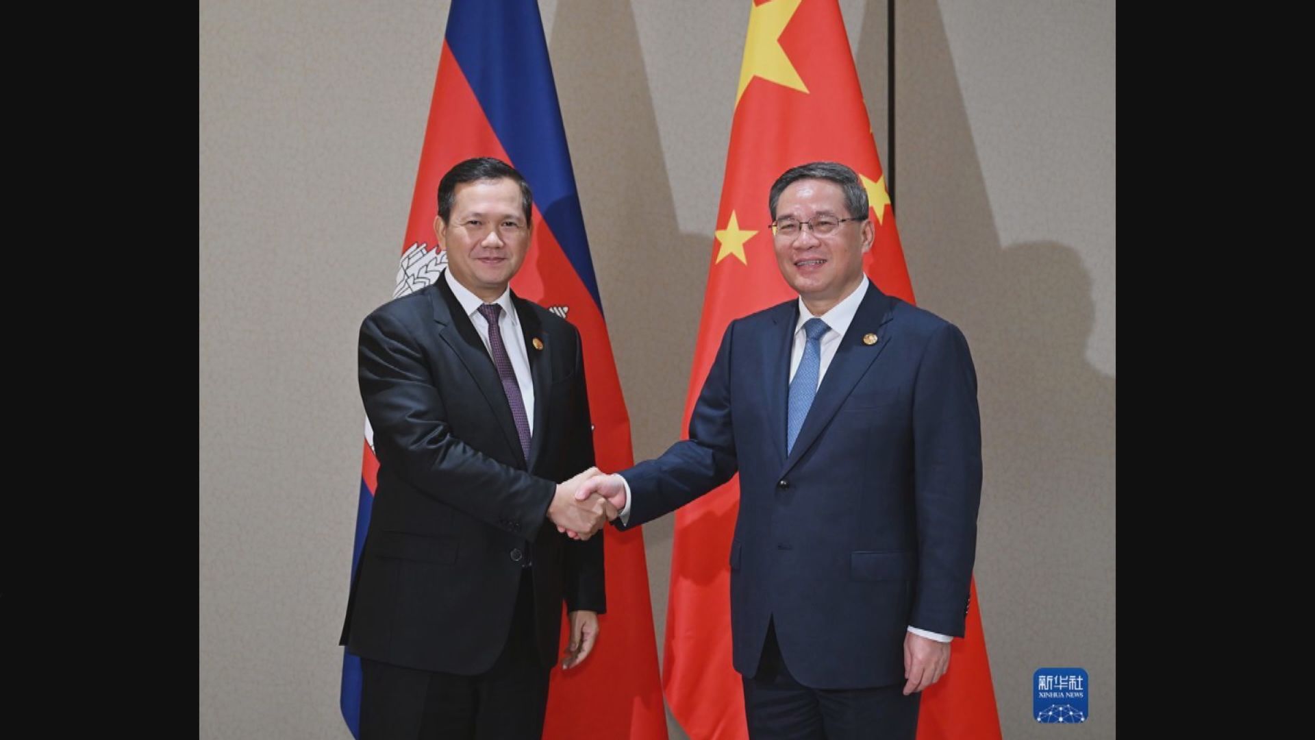 李強會見柬埔寨首相洪瑪奈