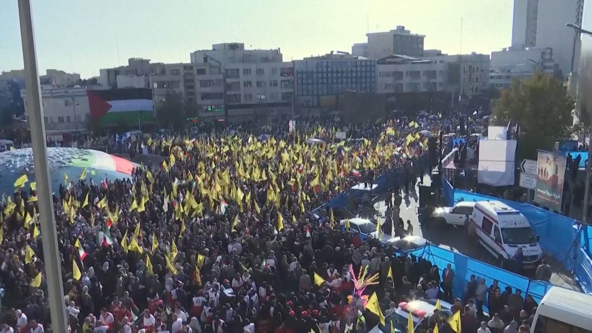 伊朗首都德黑蘭有大規模反以色列示威