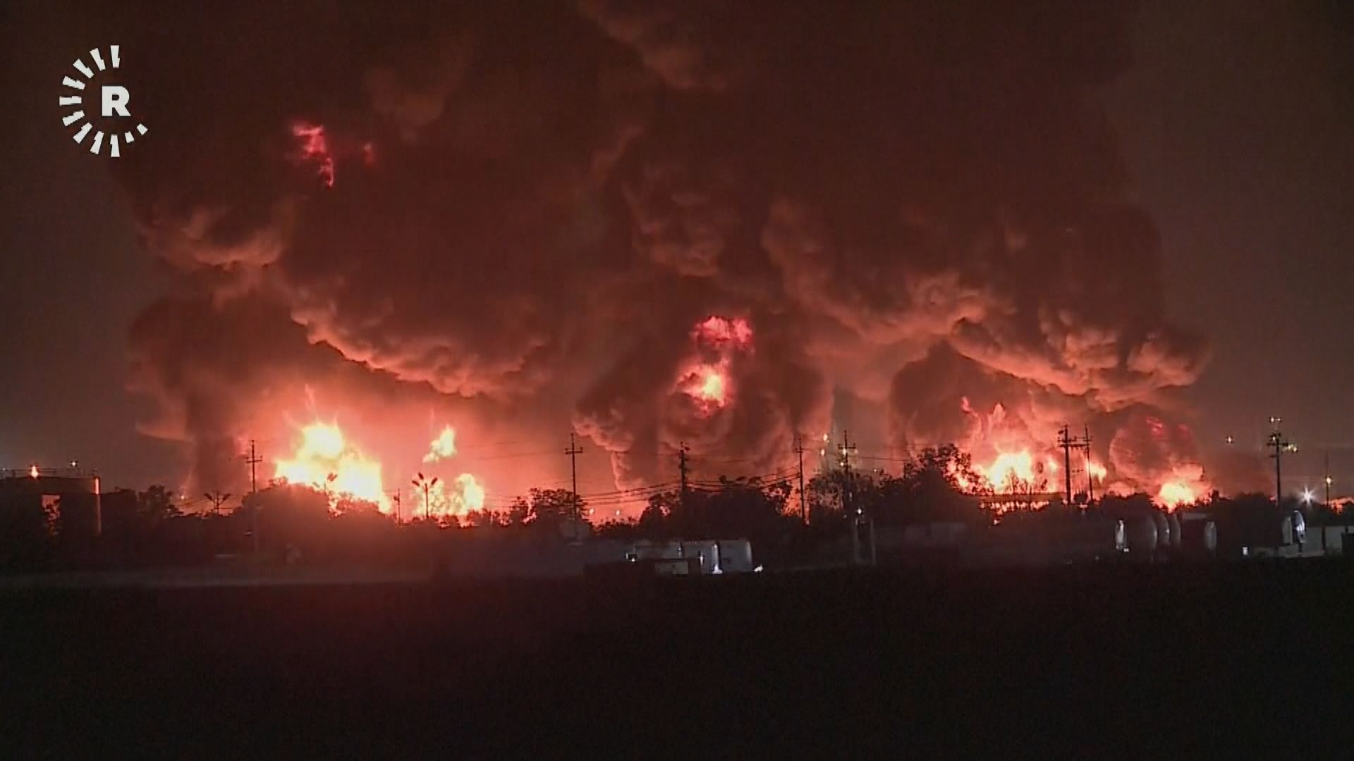 伊拉克埃爾比勒有煉油廠發生大火