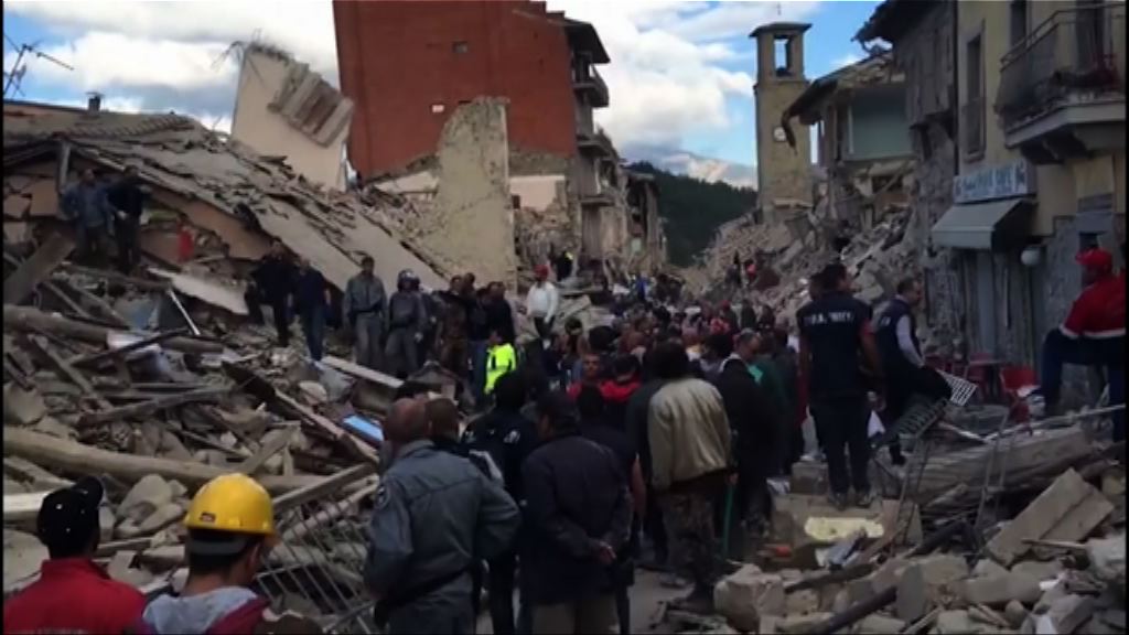 意大利中部地震　倫齊稍後到災區視察