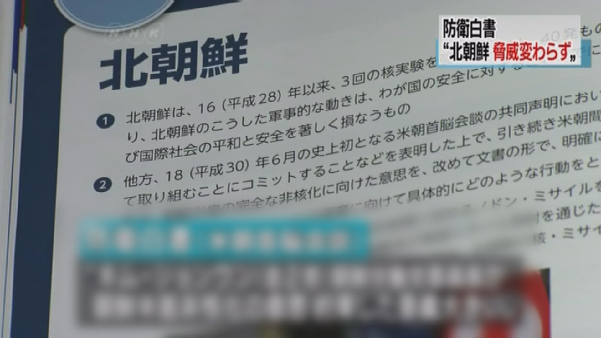 日本防衛白皮書視北韓為嚴重軍事威脅