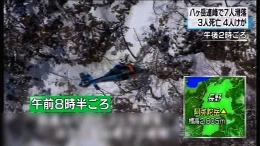 日本長野登山事故兩男一女死亡