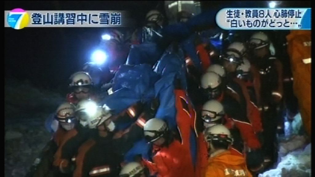 日本滑雪場雪崩7名學生1名教師死亡