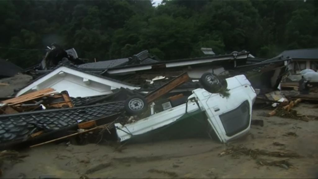 日本九州暴雨引發泥石流增至六死