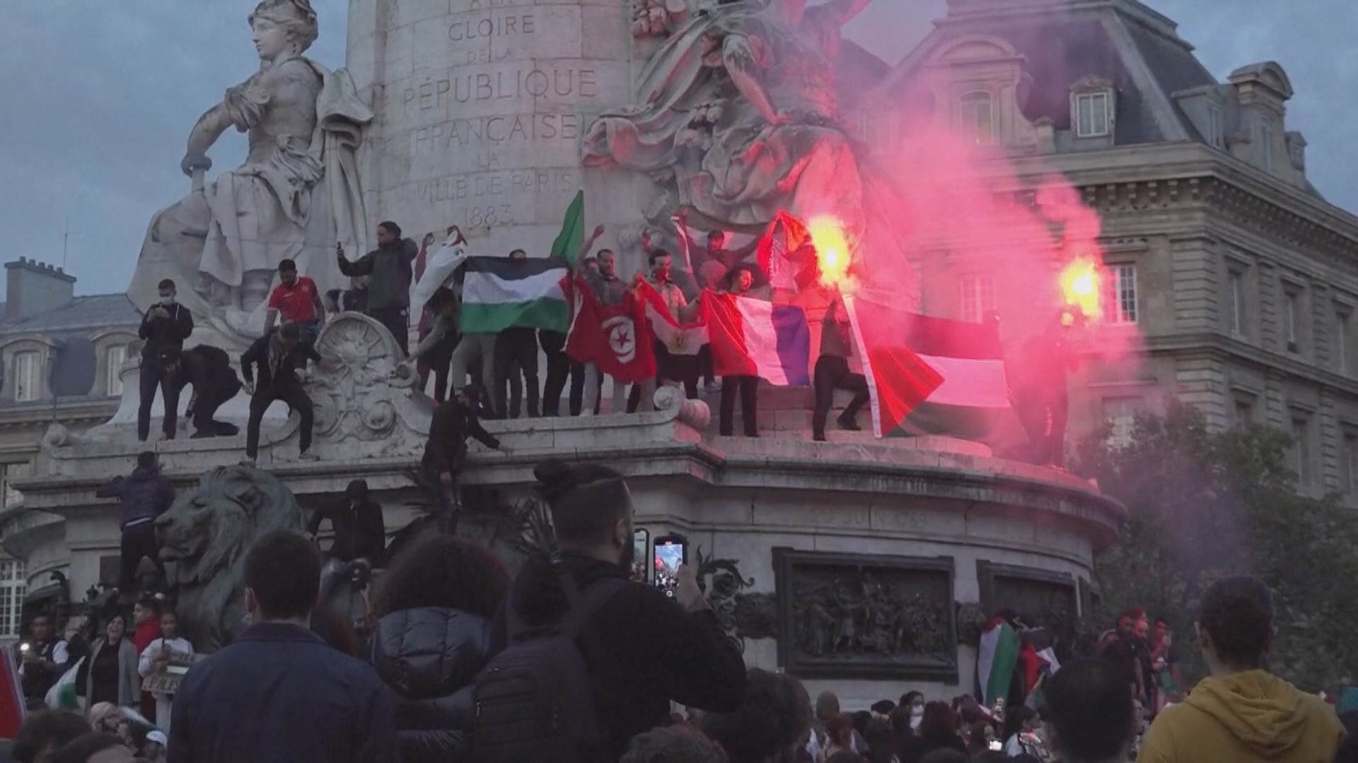 歐洲多國分別有支持以色列及巴勒斯坦的示威