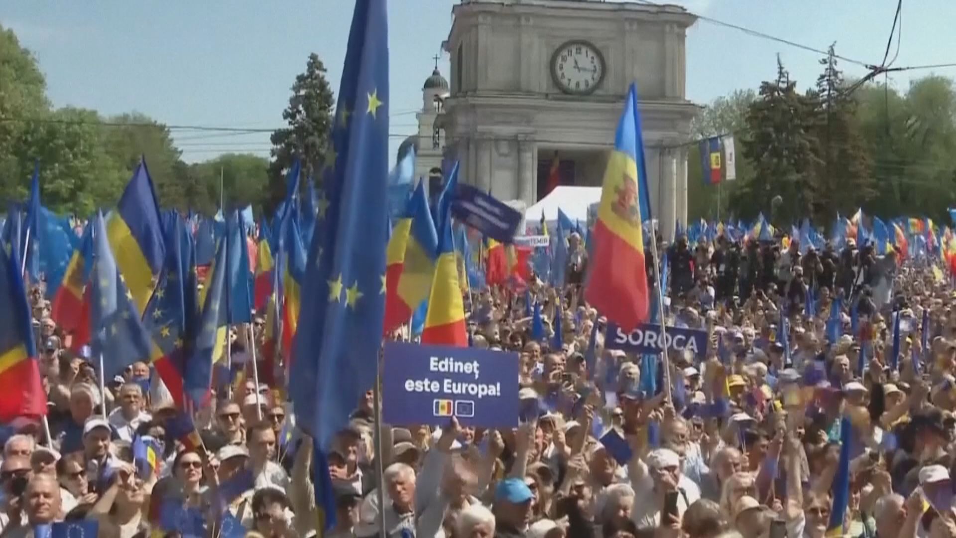 摩爾多瓦有大型集會支持國家加入歐盟