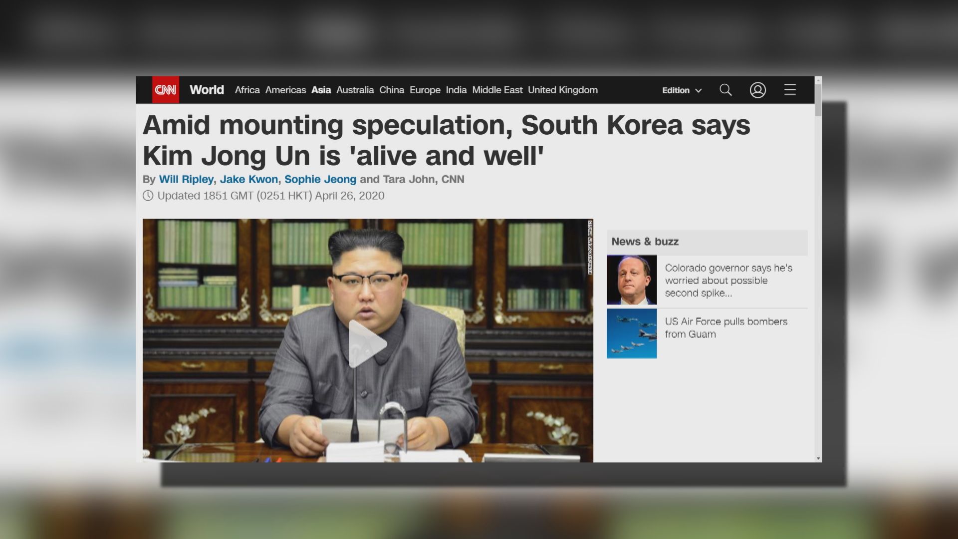 南韓總統幕僚：金正恩仍在世狀況良好