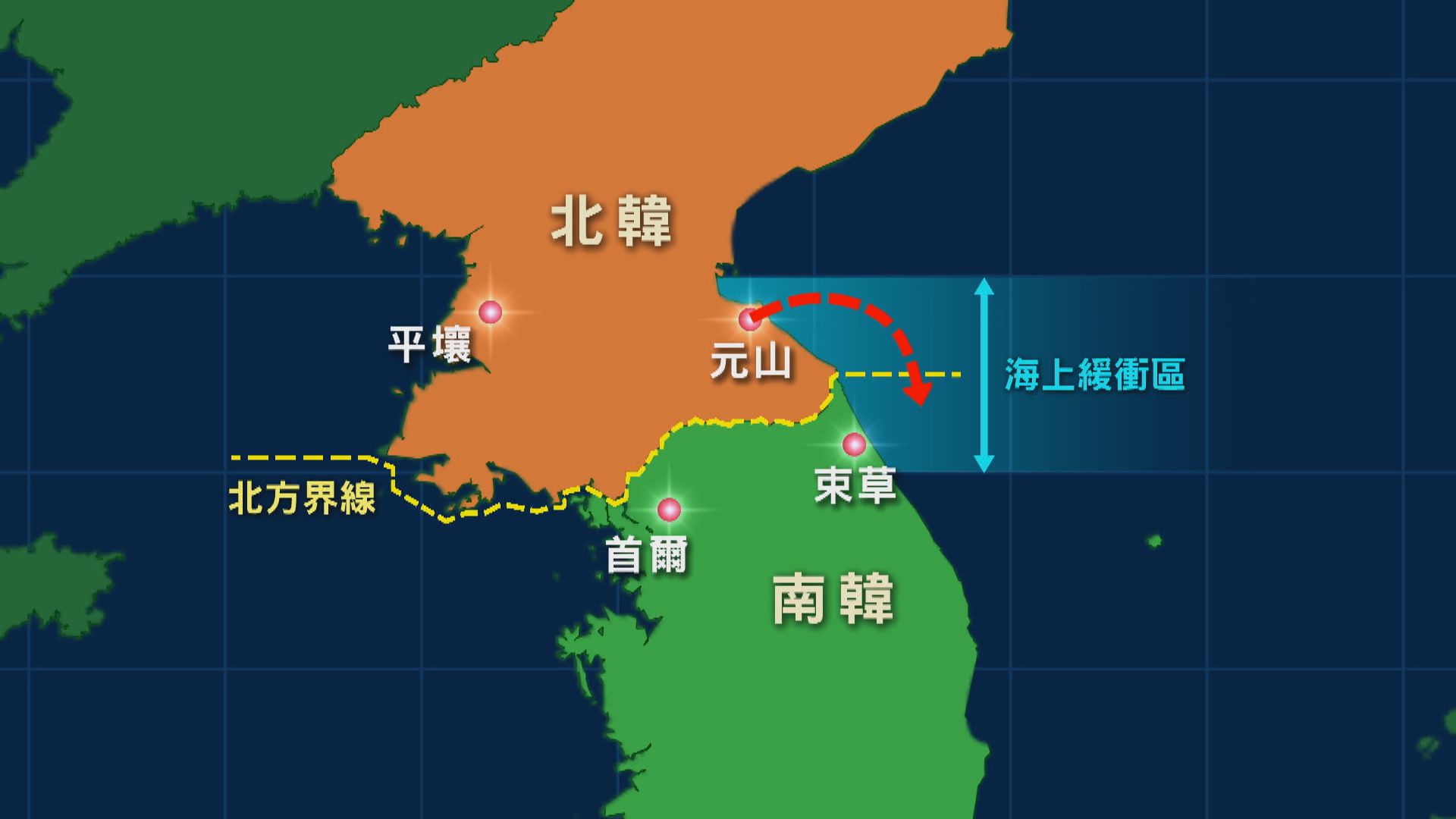 北韓發射廿五枚導彈　其中一枚落入南韓領海附近