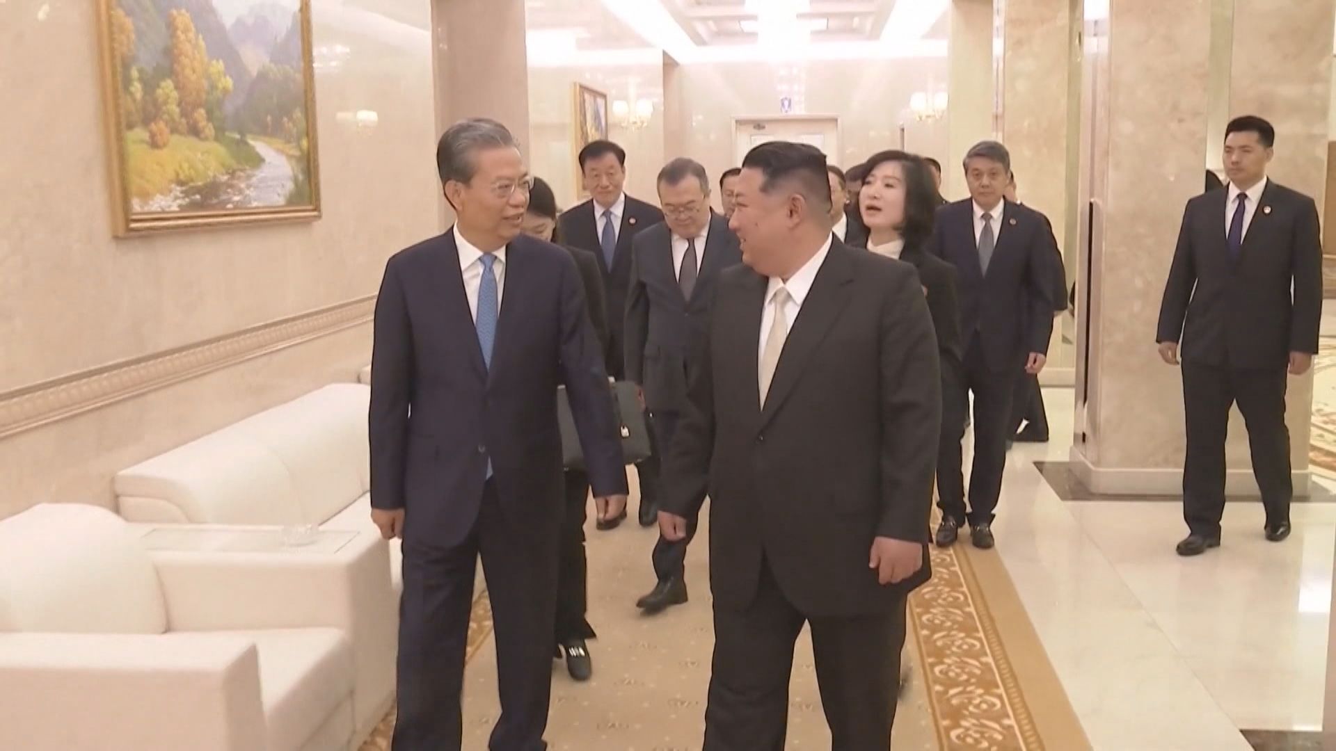 趙樂際在平壤會晤北韓領袖金正恩