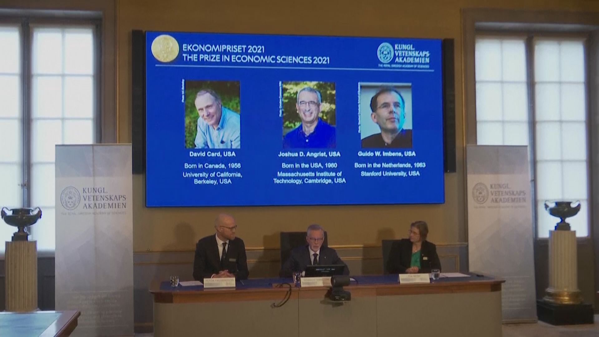 諾貝爾經濟學獎三位美國學者獲獎