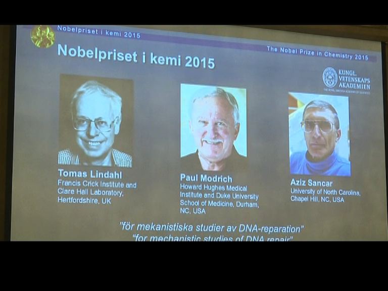 三名科學家同奪諾貝爾化學獎