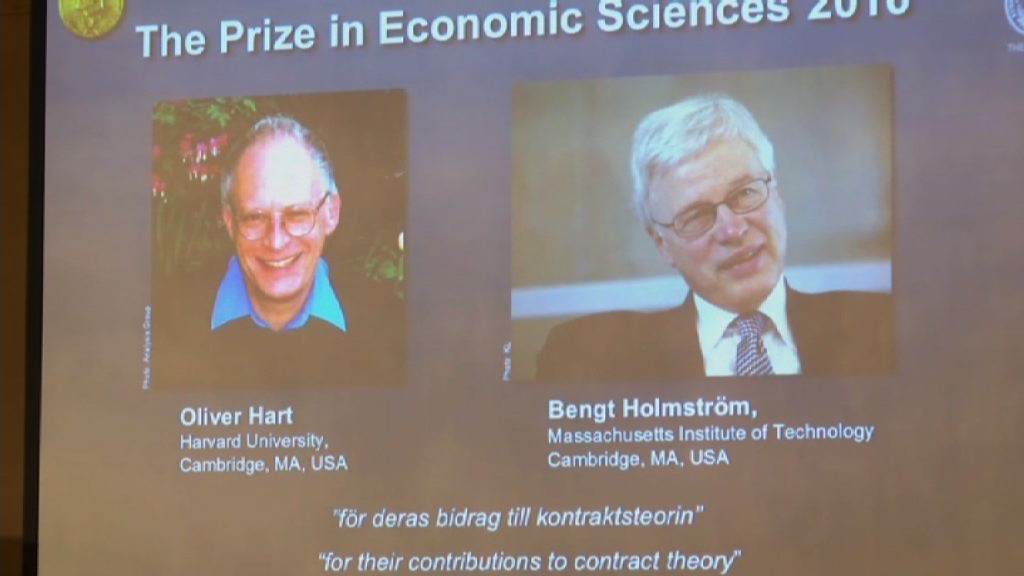 英國芬蘭學者憑合約理論奪諾貝爾經濟學獎