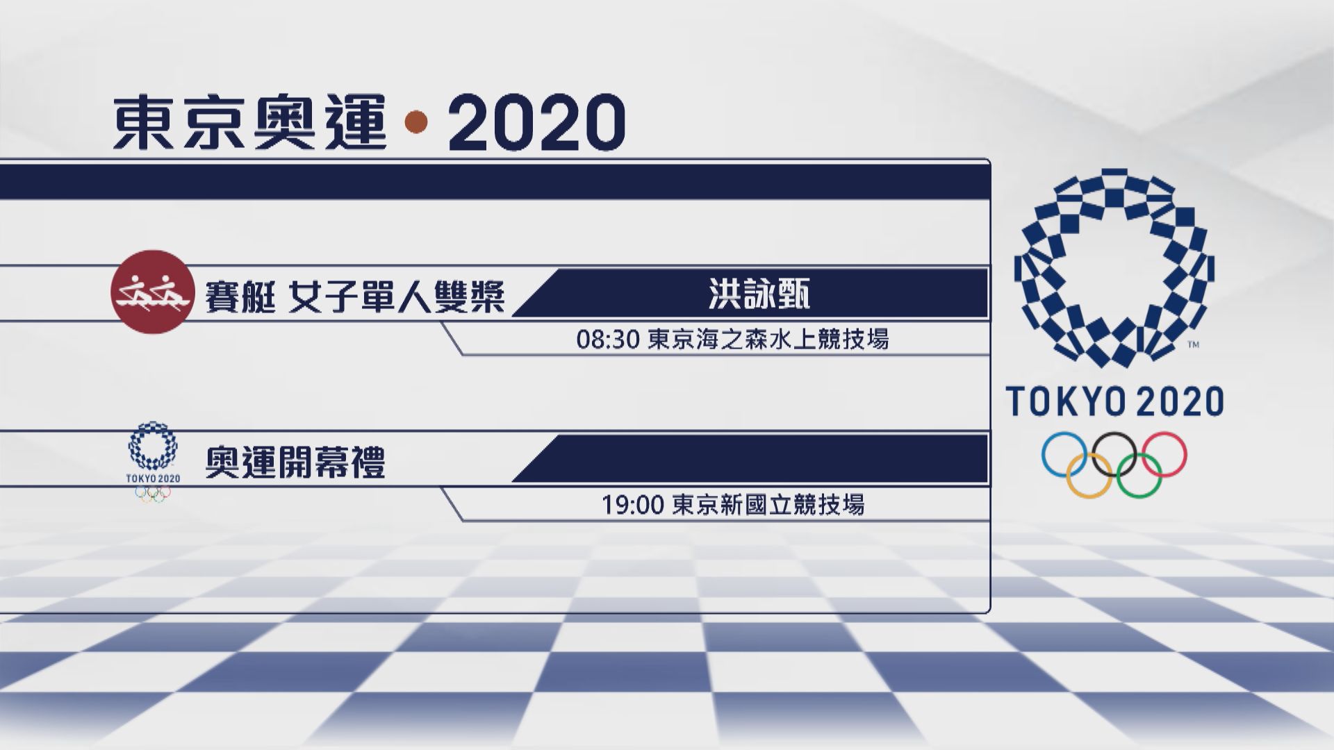 【東奧焦點賽事】東京奧運今開幕　賽艇代表洪詠甄將會為港隊打頭陣