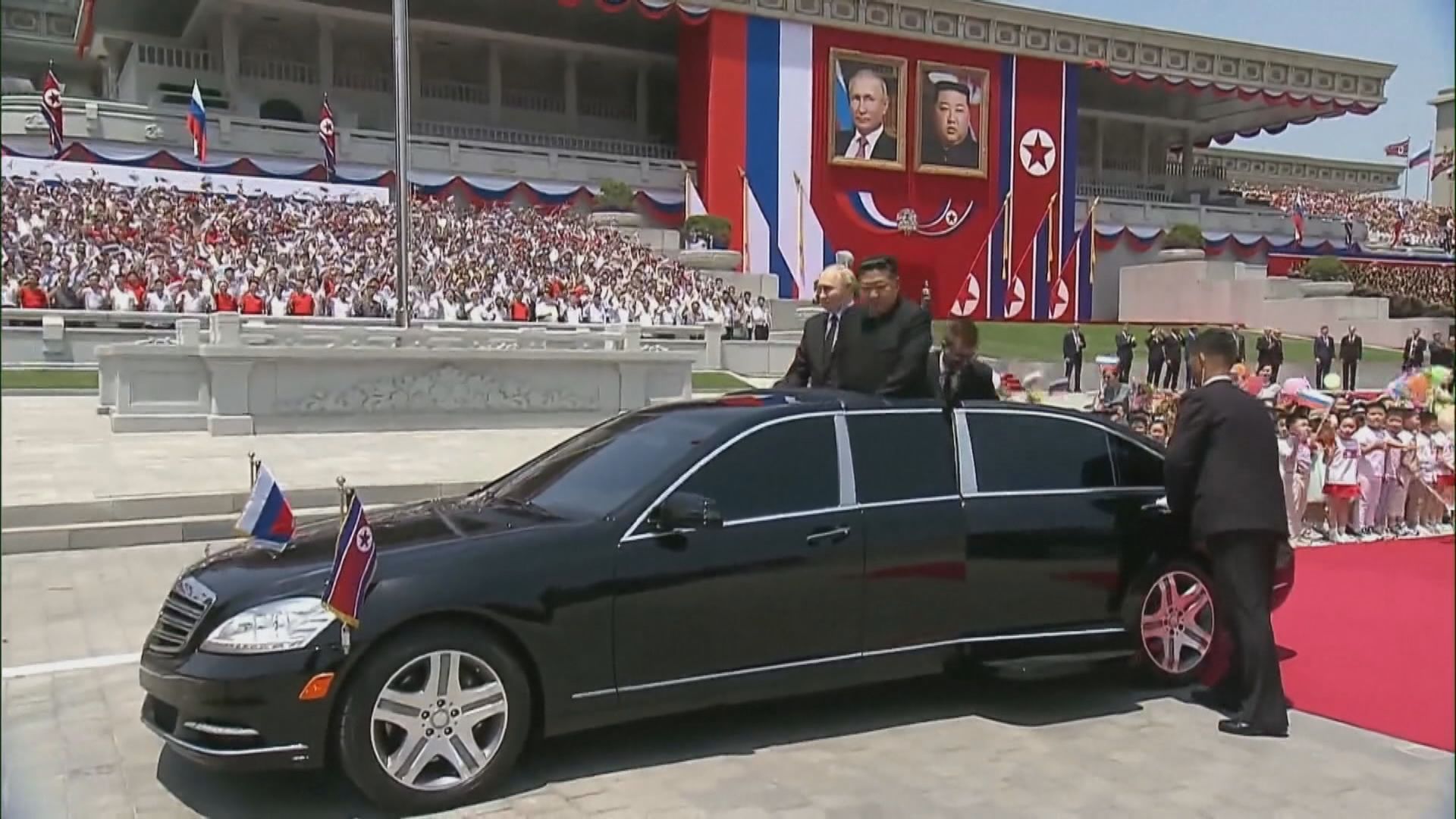 俄羅斯總統普京在平壤與北韓領袖金正恩會談