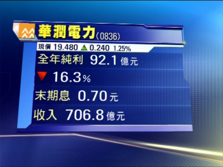 
【公司業績】潤電盈利倒退 華置多賺38%