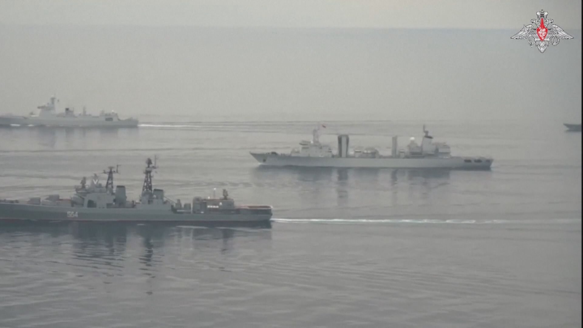 中俄海軍聯合演習模擬摧毀敵方潛艇