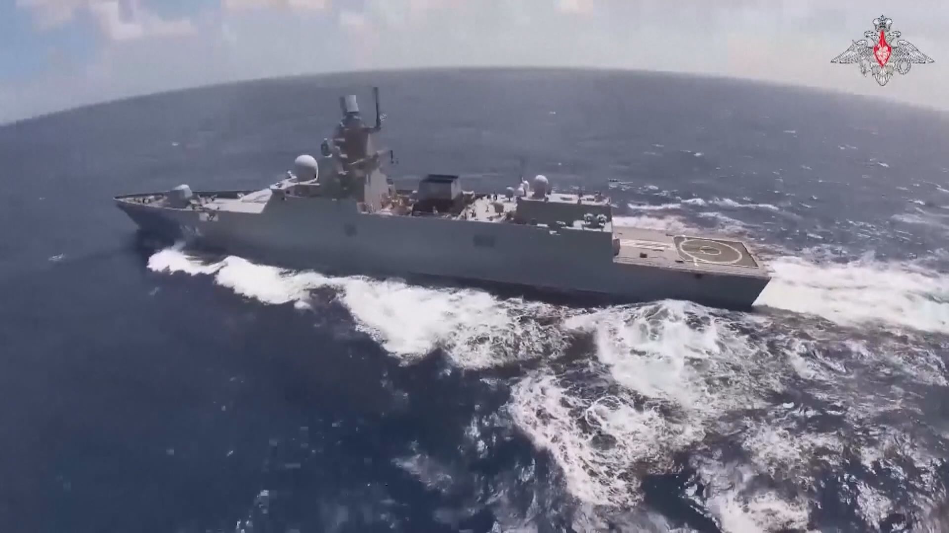 俄軍艦艇於大西洋進行導彈攻擊演習
