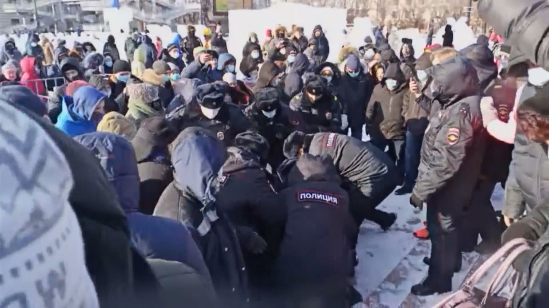 俄羅斯有示威抗議拘捕反對派領袖納瓦爾尼