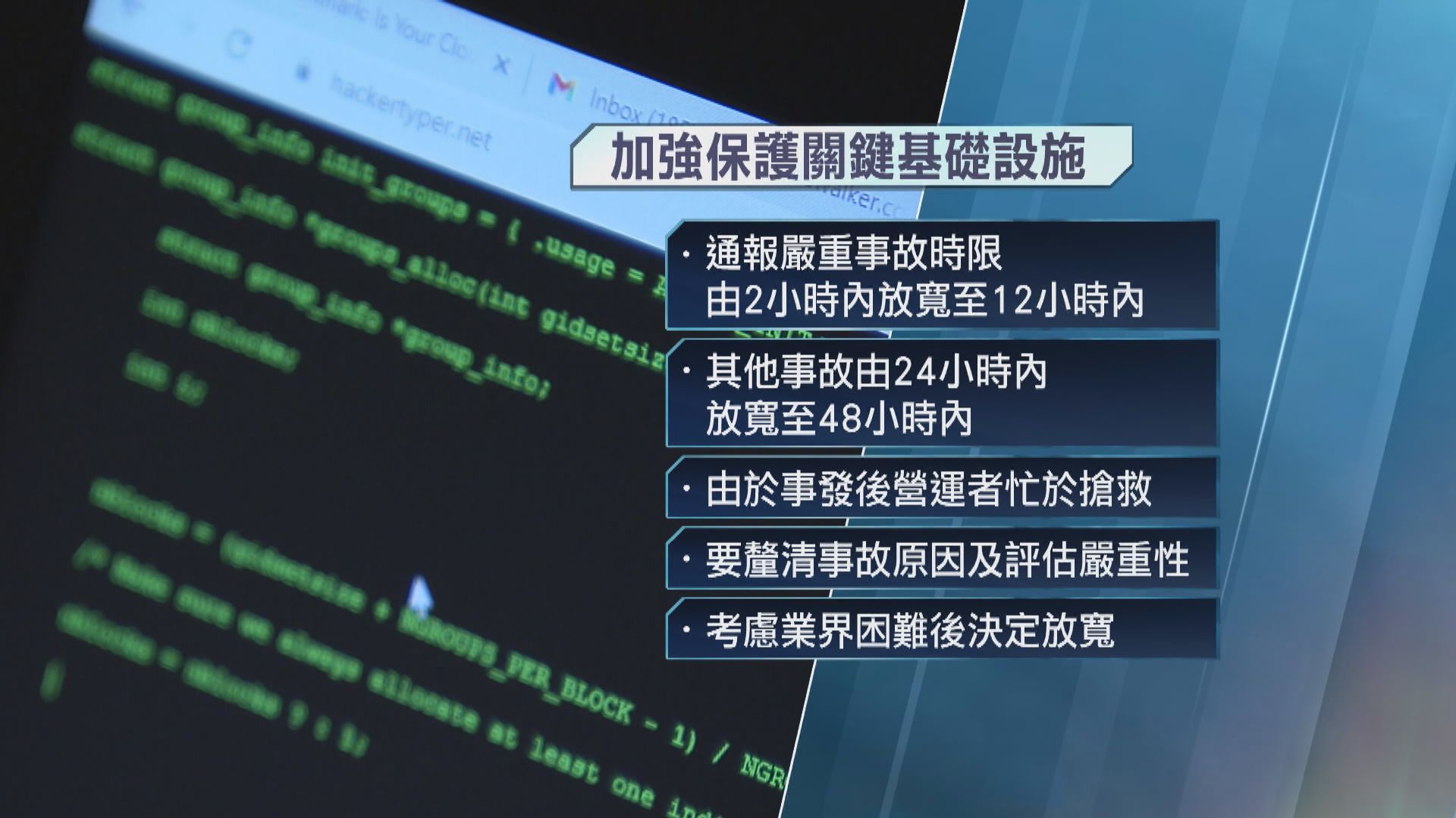 當局擬放寬關鍵基礎設施通報時限　賦權專責辦公室主動調查