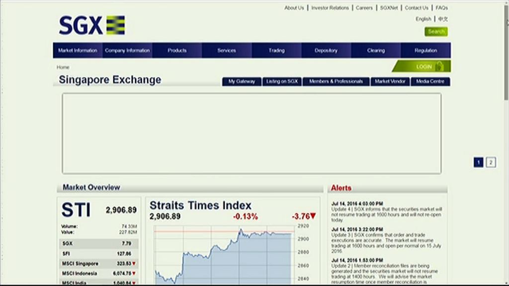 【技術故障】新交所未能恢復股票交易