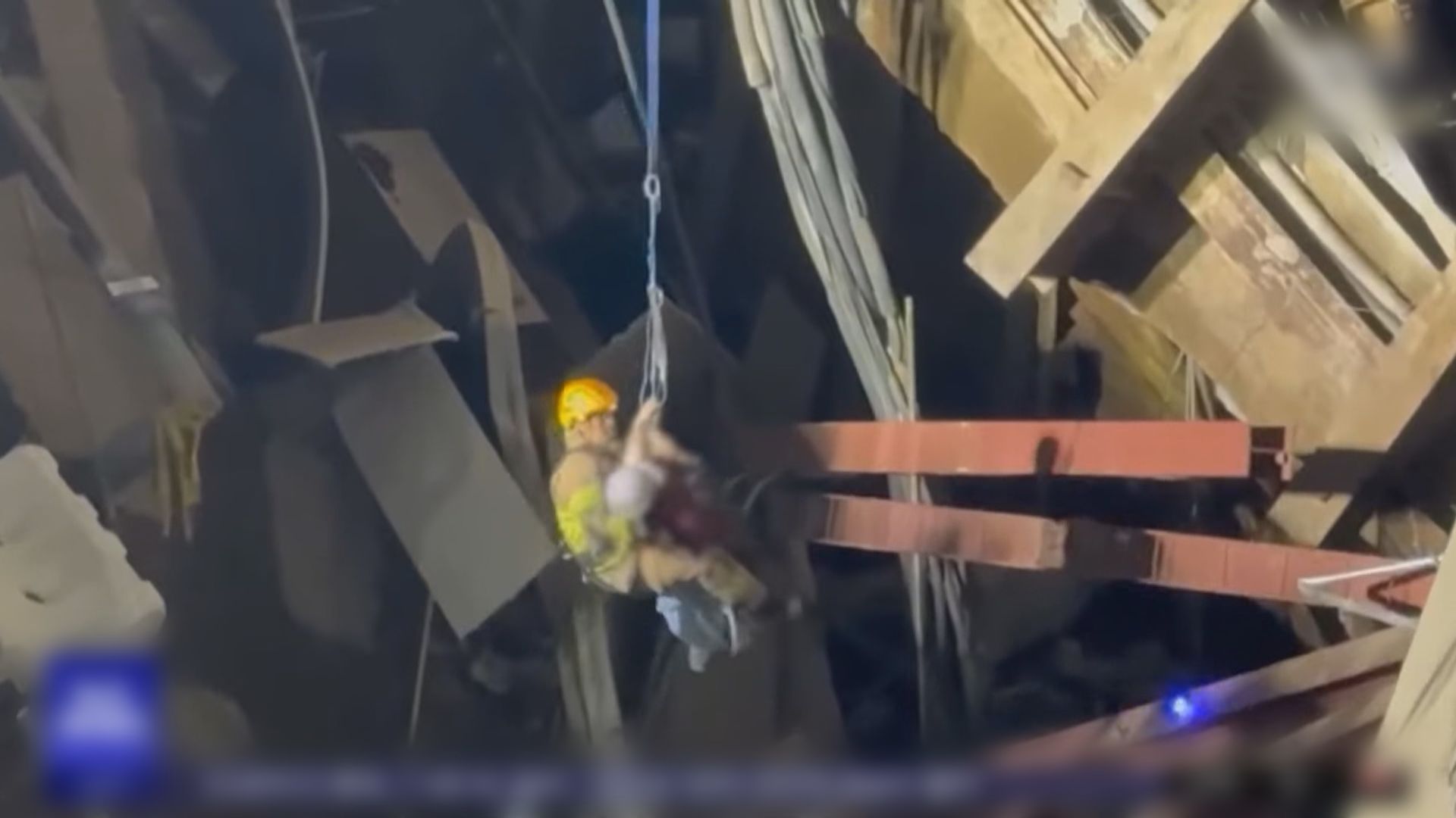 南韓京畿道鐵路地盤 一名被困13小時男子獲救 一名工人仍失蹤