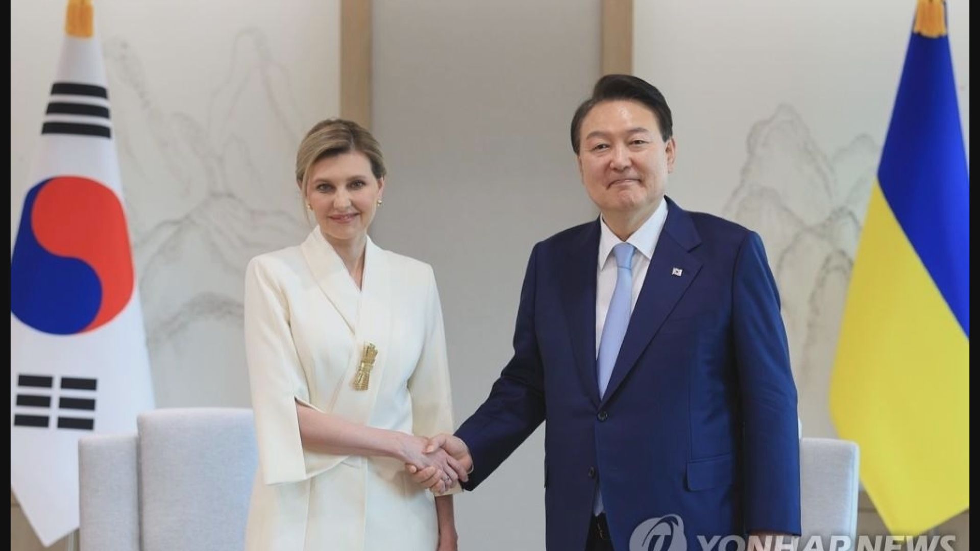 烏克蘭第一夫人訪南韓晤尹錫悅