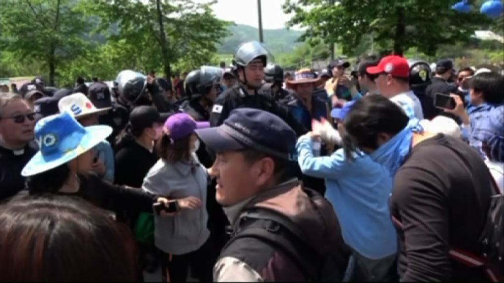 南韓民眾阻美軍部署薩德釀衝突
