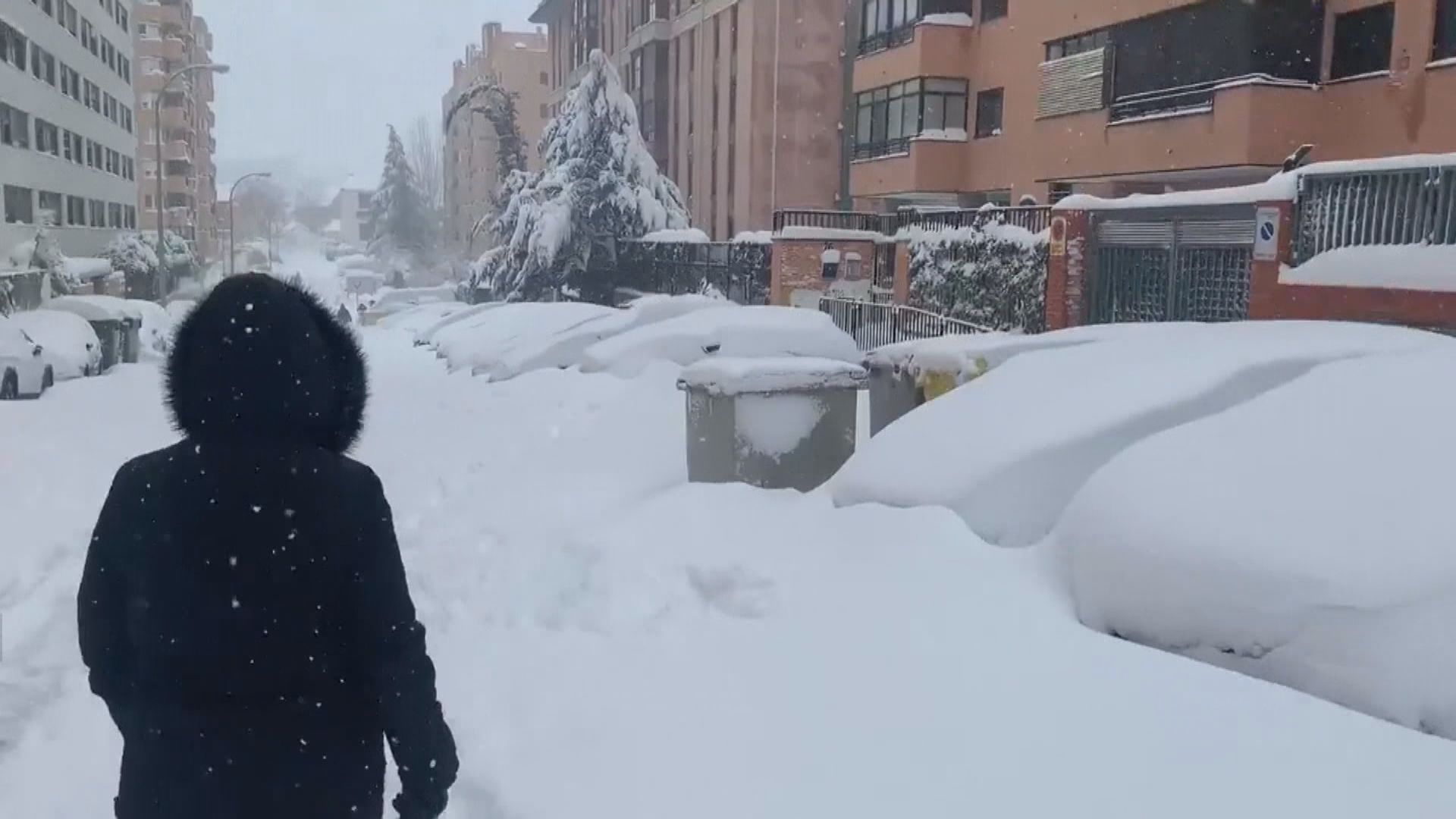 西班牙暴雪　馬德里降雪量打破50年紀錄