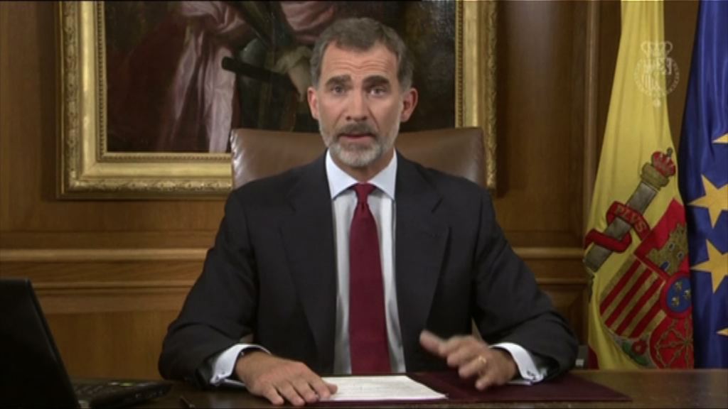 西班牙國王批評加泰羅尼亞尋求獨立違法