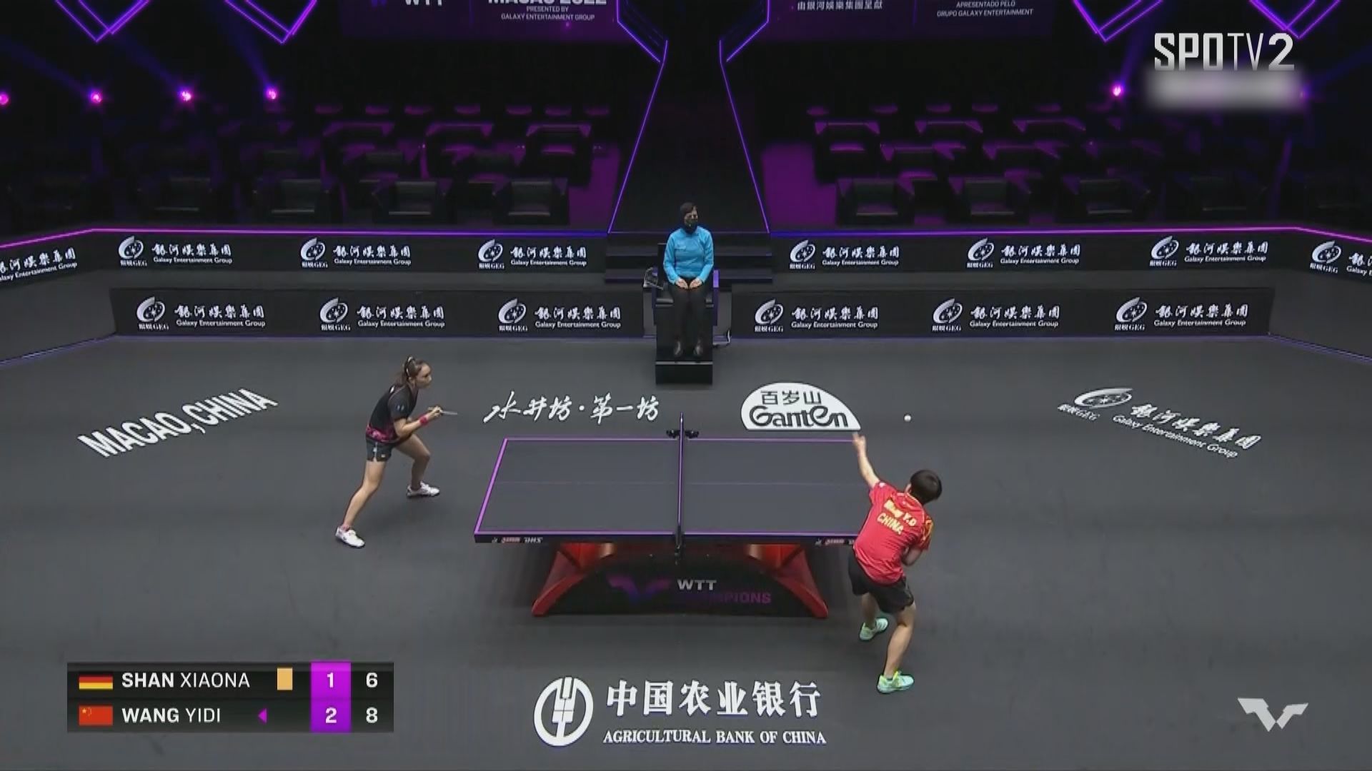 澳門乒乓球冠軍賽　中國球手王藝迪打入女單八強